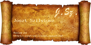 Joszt Szilviusz névjegykártya